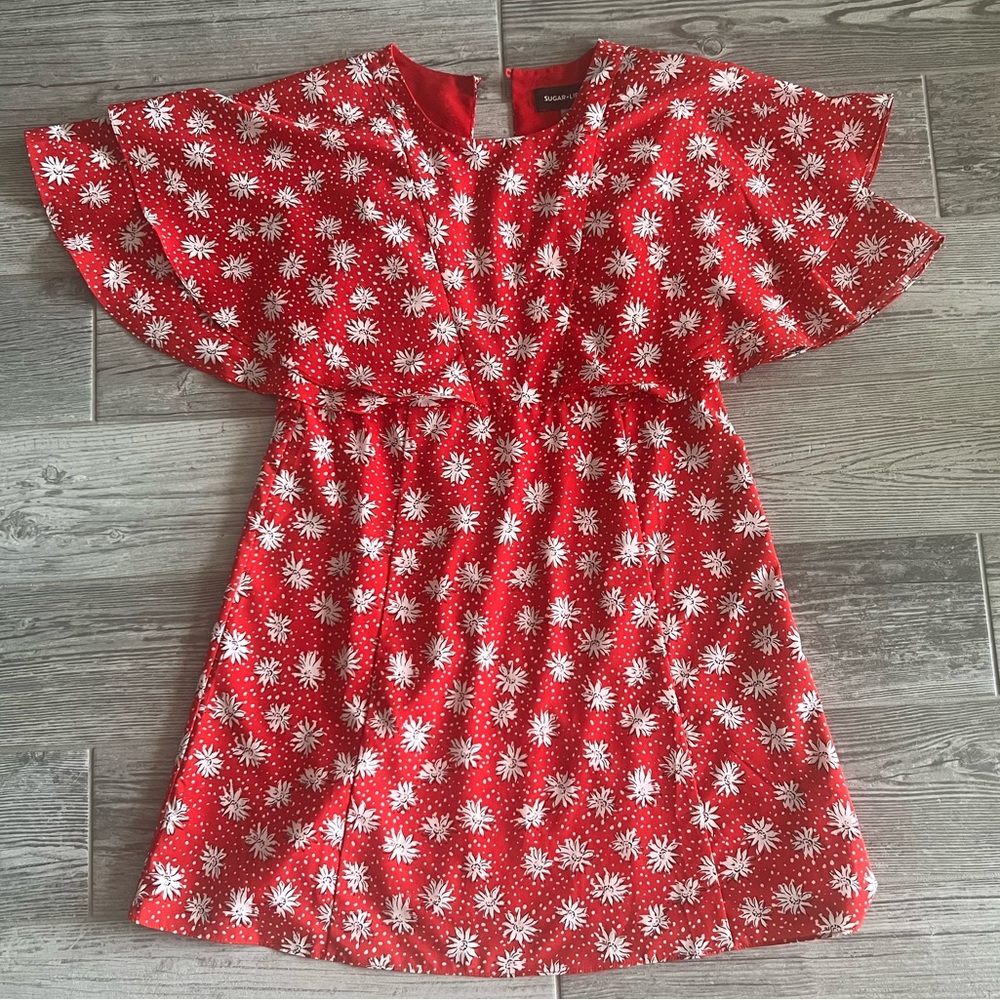 Vici Floral Red Dress